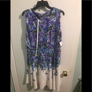 Price Firm! Women’s Cream and Floral Dress Size 18